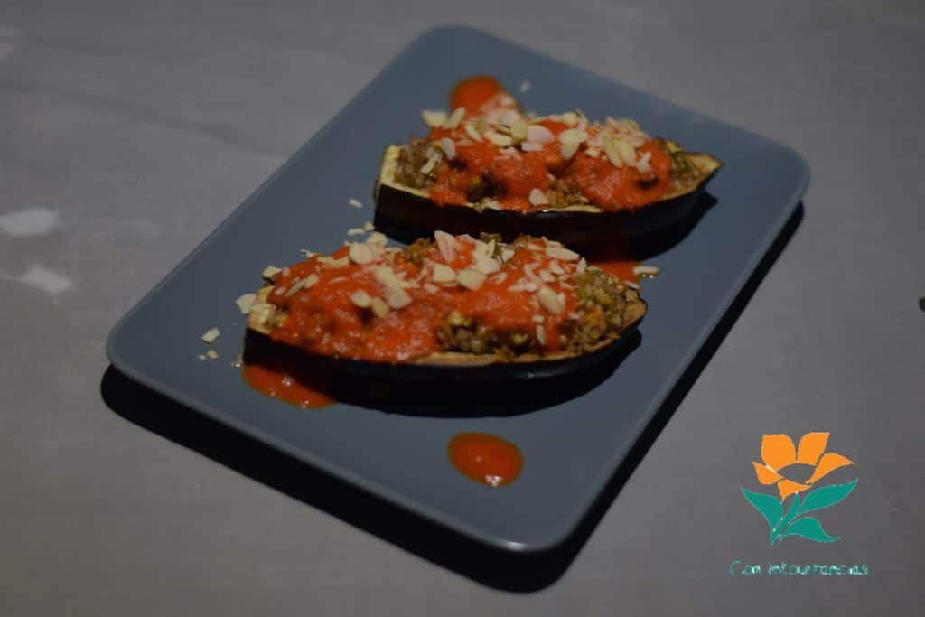 Berenjena rellena sin gluten