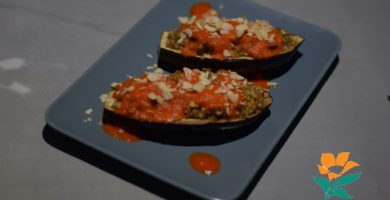 Berenjena rellena sin gluten