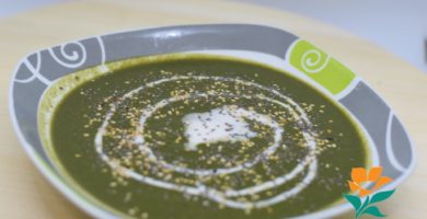 Crema de espinacas sin gluten y sin lácteos, vegana